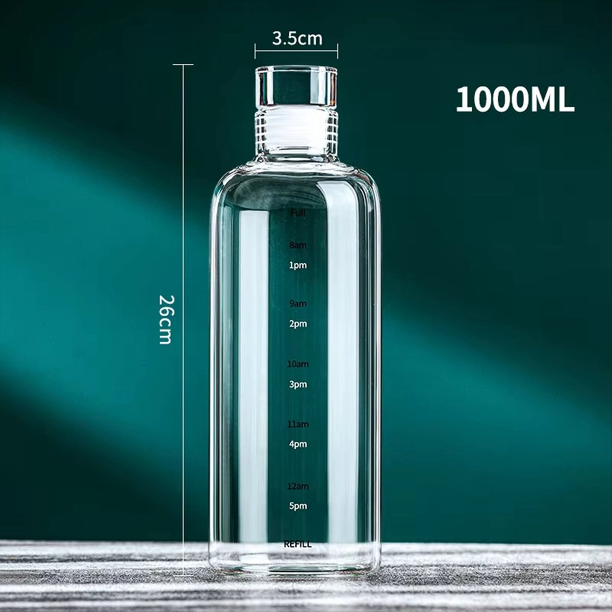 1000mlガラス製スポーツウォーターボトル、タイムスケール - Outdoor Sport Glass Water Bottle のレビューと価格